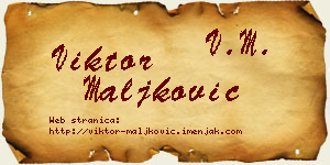 Viktor Maljković vizit kartica